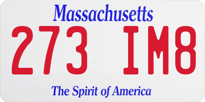 MA license plate 273IM8