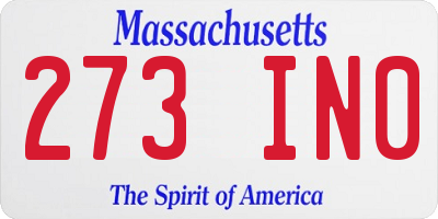 MA license plate 273IN0