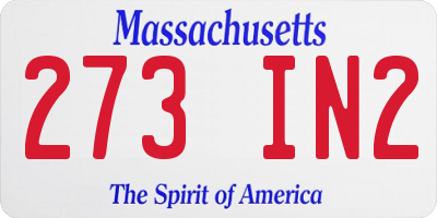 MA license plate 273IN2