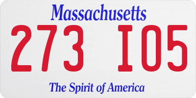 MA license plate 273IO5