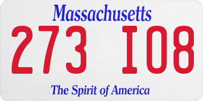 MA license plate 273IO8