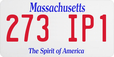 MA license plate 273IP1