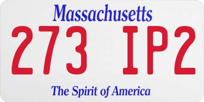 MA license plate 273IP2