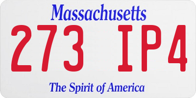 MA license plate 273IP4
