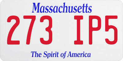 MA license plate 273IP5