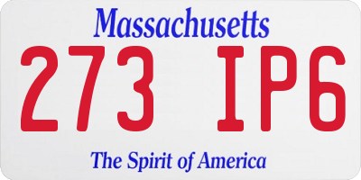MA license plate 273IP6