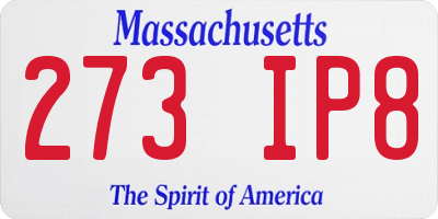 MA license plate 273IP8