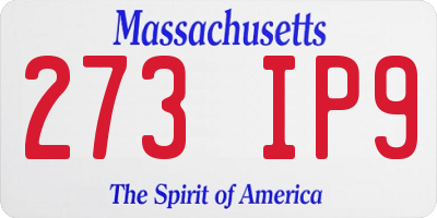 MA license plate 273IP9