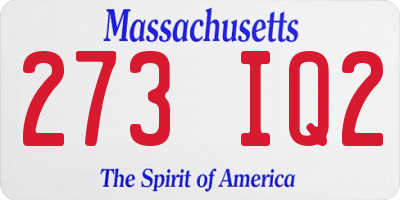 MA license plate 273IQ2