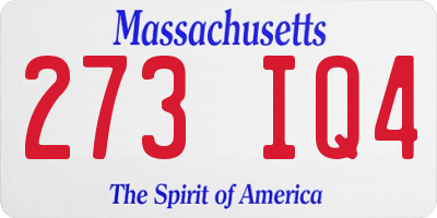 MA license plate 273IQ4