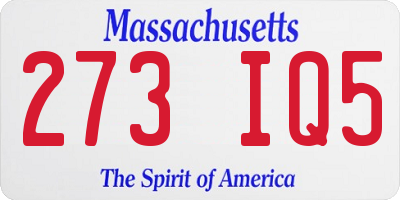 MA license plate 273IQ5