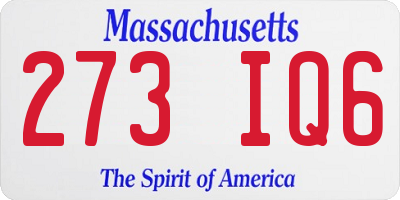 MA license plate 273IQ6