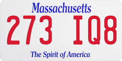 MA license plate 273IQ8