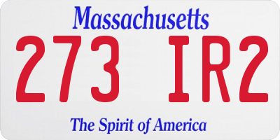 MA license plate 273IR2