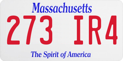 MA license plate 273IR4