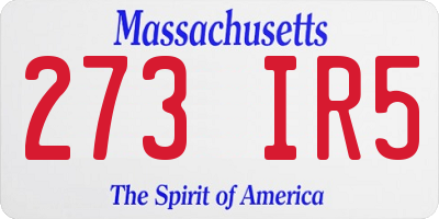 MA license plate 273IR5
