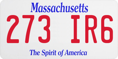 MA license plate 273IR6