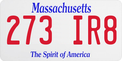 MA license plate 273IR8