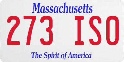 MA license plate 273IS0