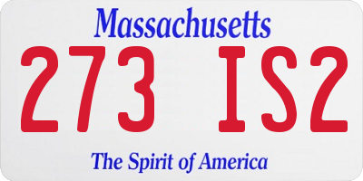 MA license plate 273IS2