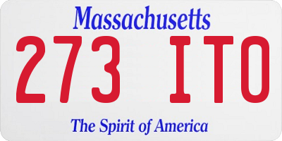 MA license plate 273IT0