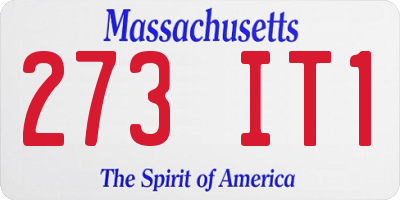 MA license plate 273IT1