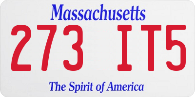 MA license plate 273IT5