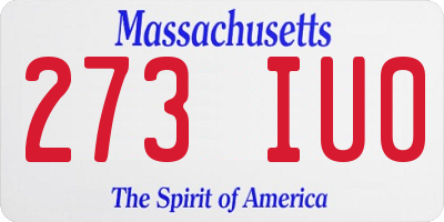 MA license plate 273IU0
