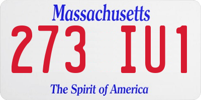 MA license plate 273IU1