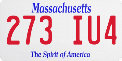 MA license plate 273IU4