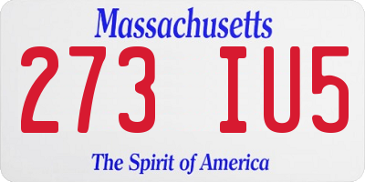 MA license plate 273IU5