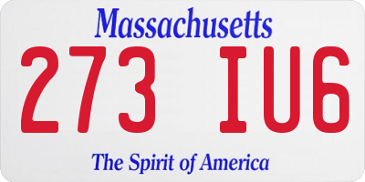 MA license plate 273IU6