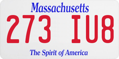 MA license plate 273IU8