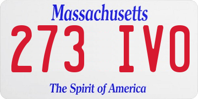 MA license plate 273IV0