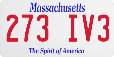 MA license plate 273IV3