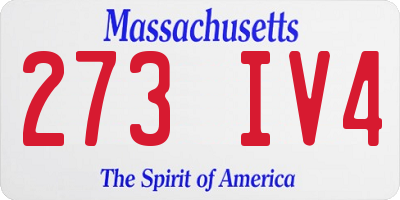 MA license plate 273IV4