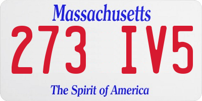 MA license plate 273IV5