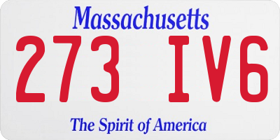 MA license plate 273IV6