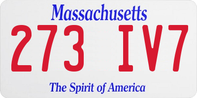 MA license plate 273IV7