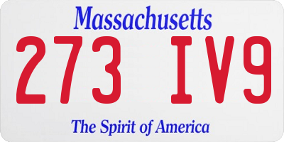 MA license plate 273IV9