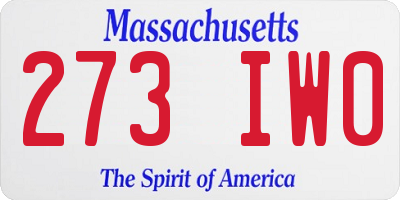 MA license plate 273IW0