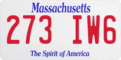 MA license plate 273IW6