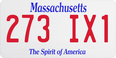 MA license plate 273IX1