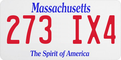 MA license plate 273IX4