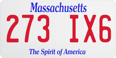 MA license plate 273IX6