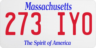 MA license plate 273IY0