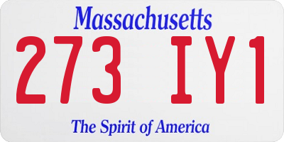 MA license plate 273IY1
