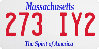 MA license plate 273IY2