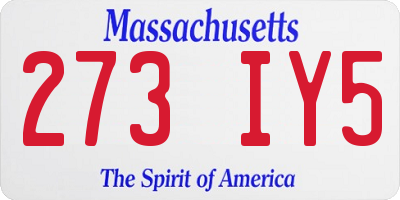 MA license plate 273IY5