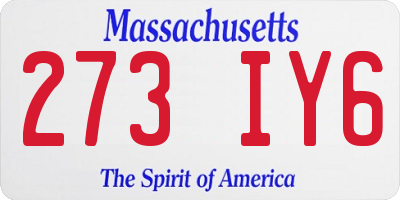 MA license plate 273IY6
